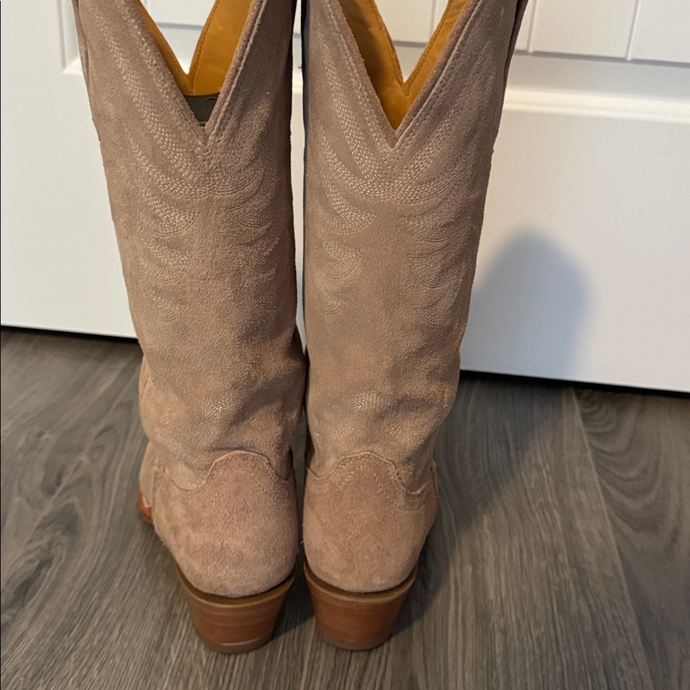 Tecovas Suede Tan Western Heeled Boots - Picture 5 of 7